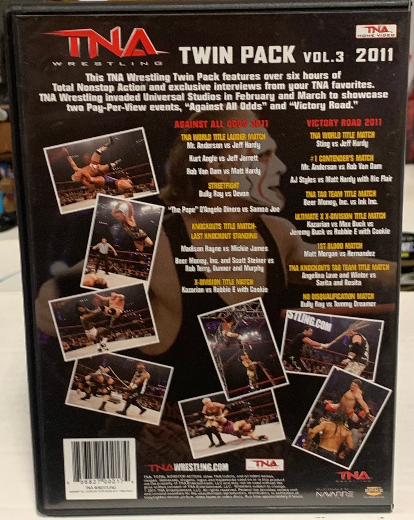 TNA DVD Twin Pack “Against All Odds 2011” & “Victory Road 2011” (Jeff Hardy, Angle, Sting, RVD & so much more)!!!