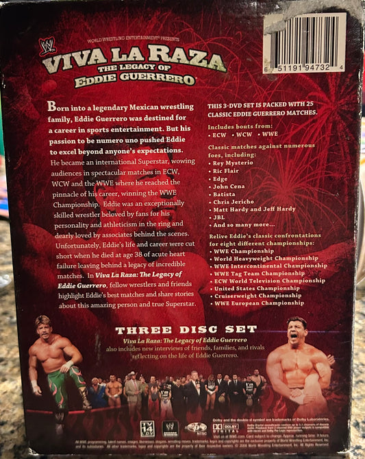 * Viva La Raza, The Legacy of Eddie Guerrero” WWE DVD (3-Disc Set)