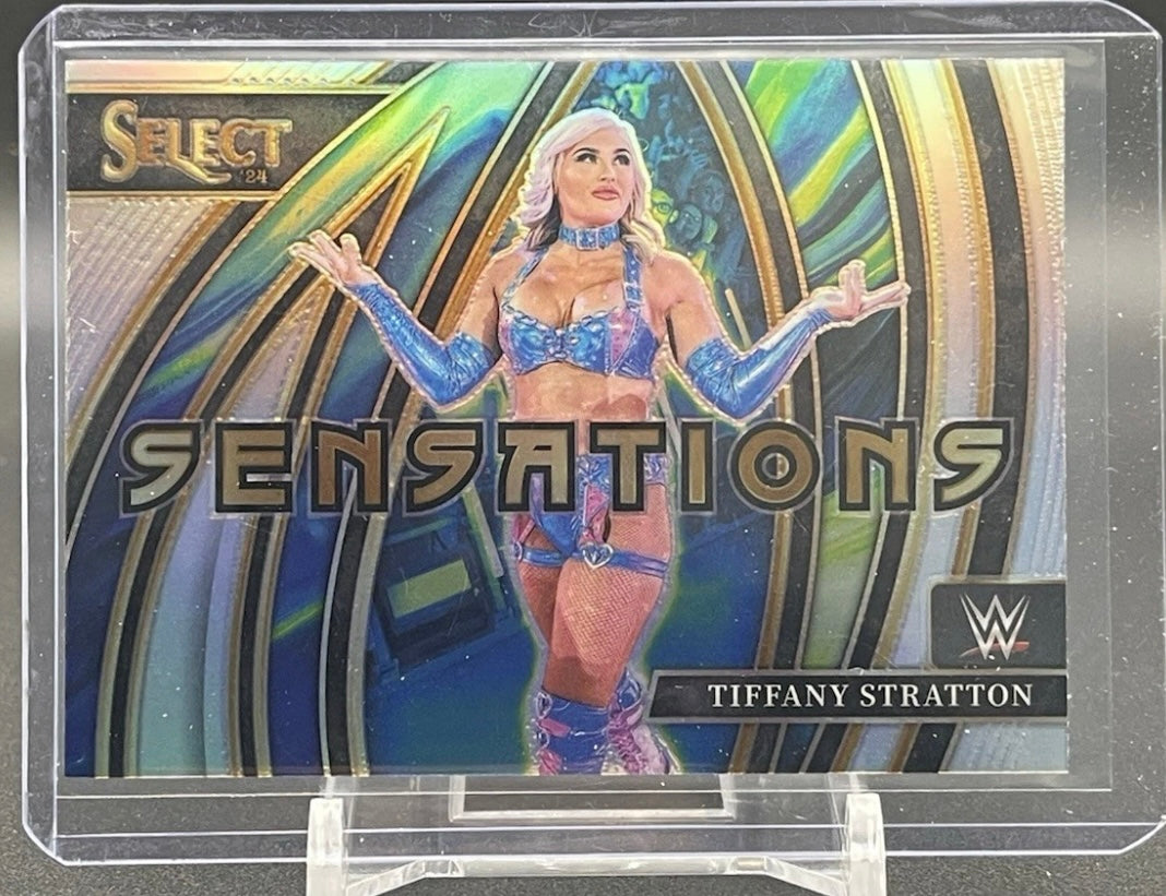 Tiffany Stratton 2024 WWE Panini Select “Sensations” Silver Prizm Refractor Card