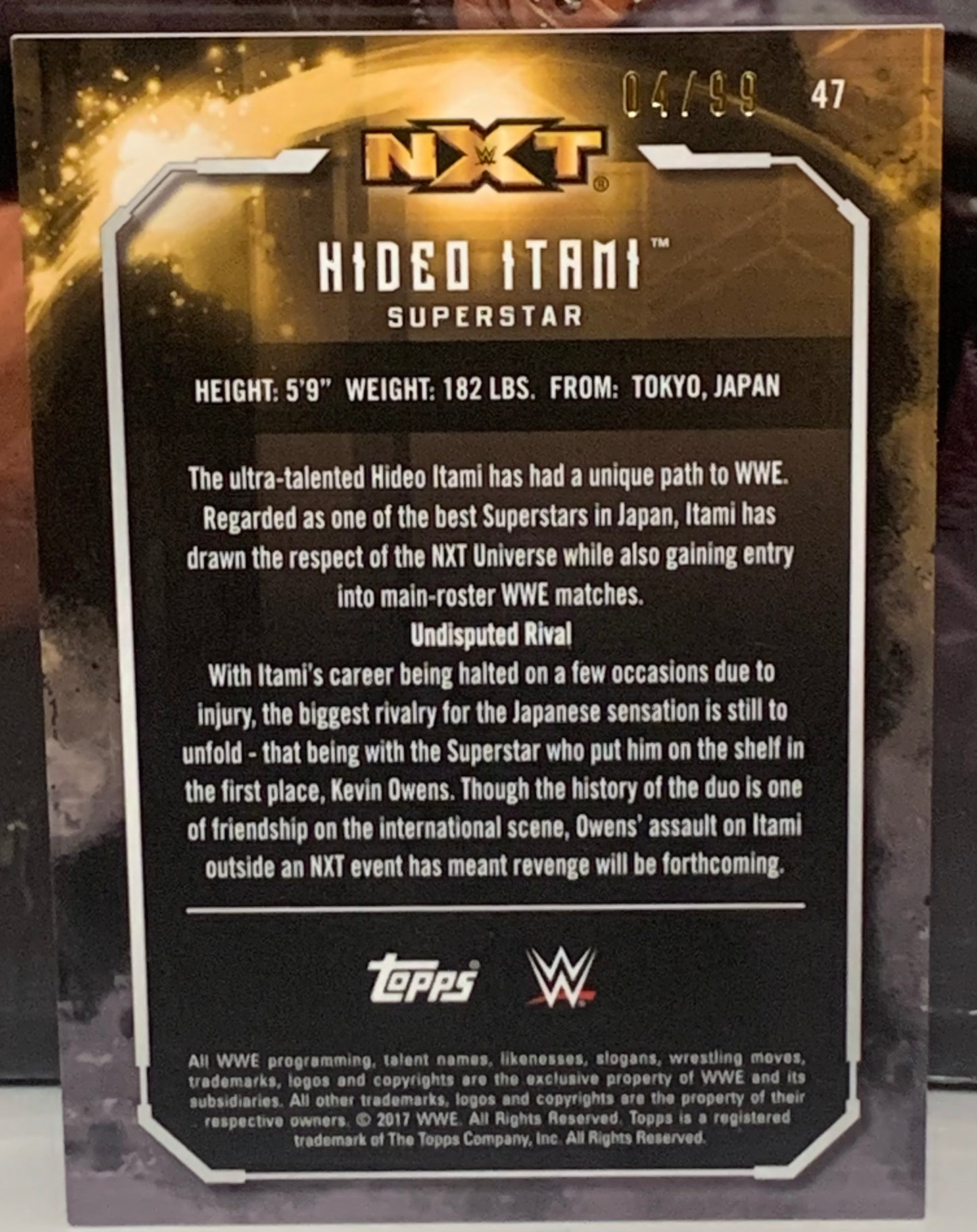Hideo Itami (Kenta) 2017 WWE Topps Undisputed Parallel Card #4/99