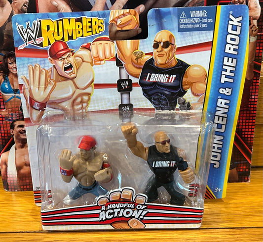 WWE Mattel Rumblers John Cena & The Rock Action Figures