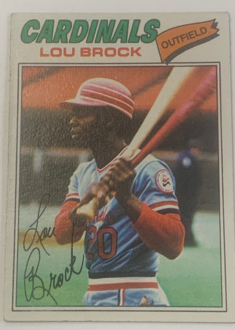 Lou Brock 1977 Topps Baseball Card CARDINALS V1