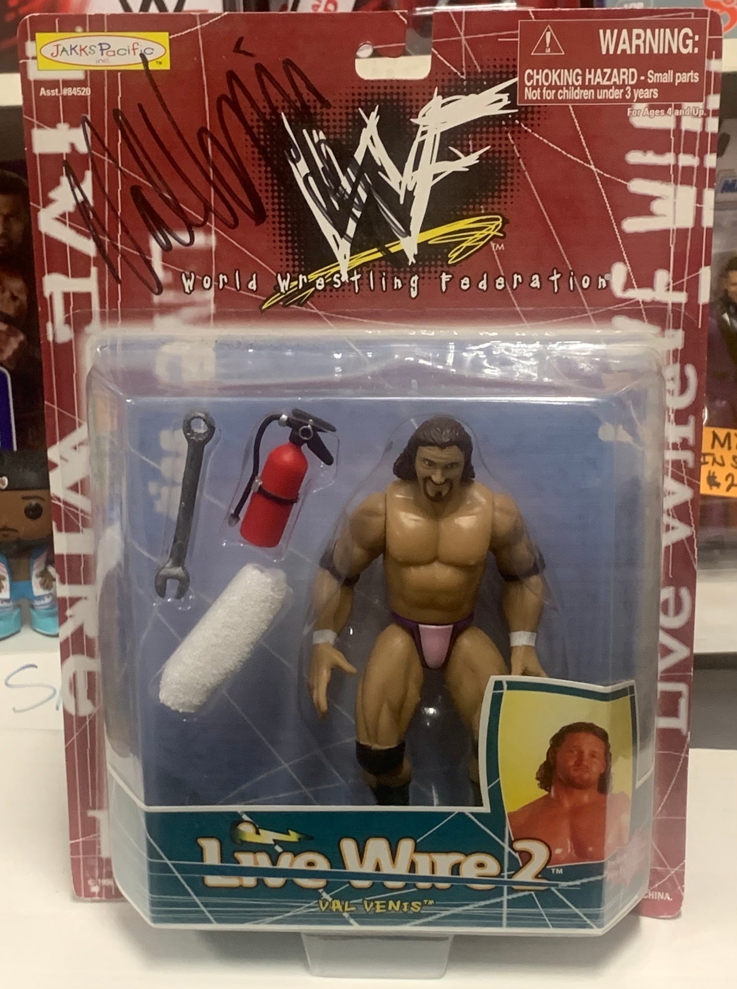 Val Venis SIGNED WWF Jakks “Live Wire 2” Action Figure COA