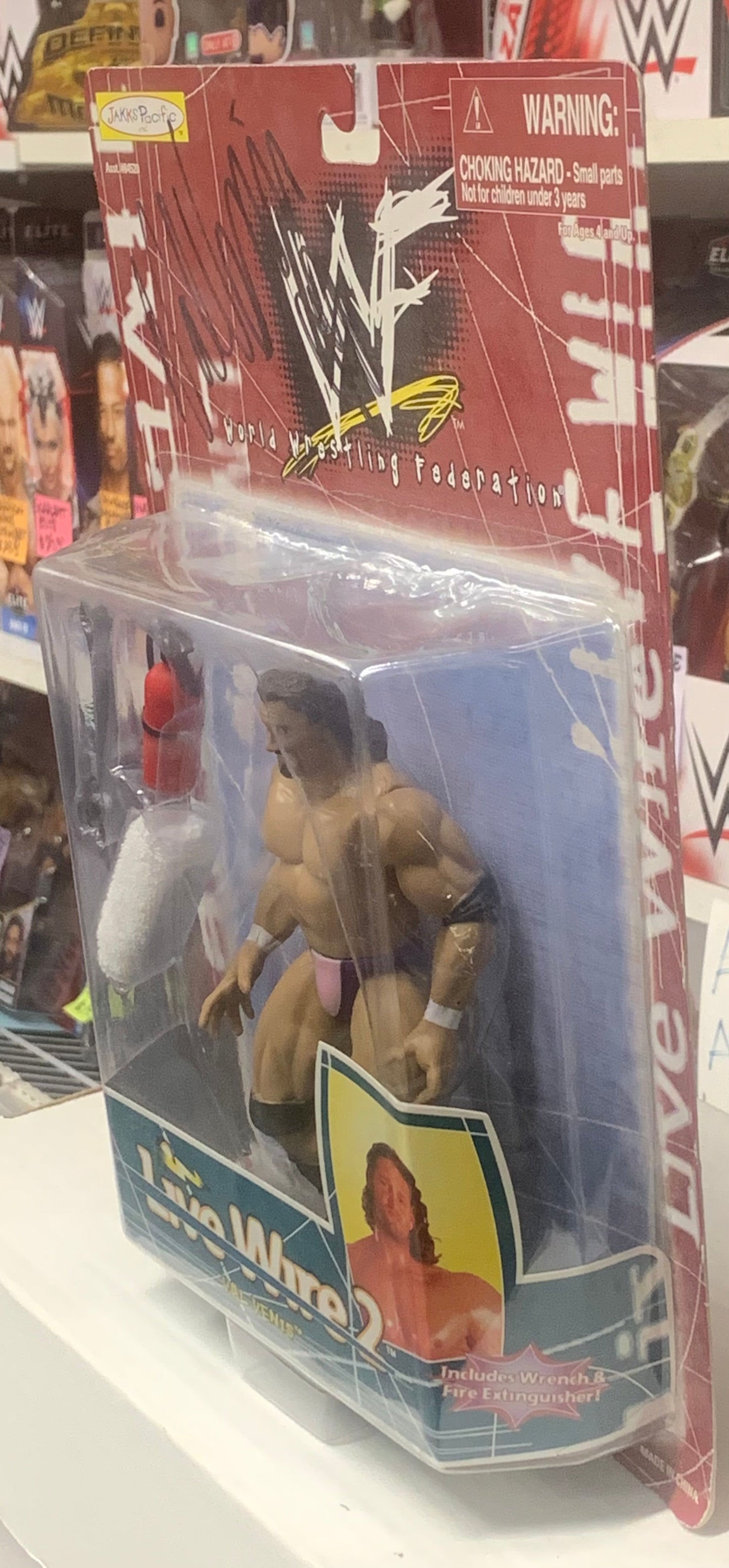 Val Venis SIGNED WWF Jakks “Live Wire 2” Action Figure COA