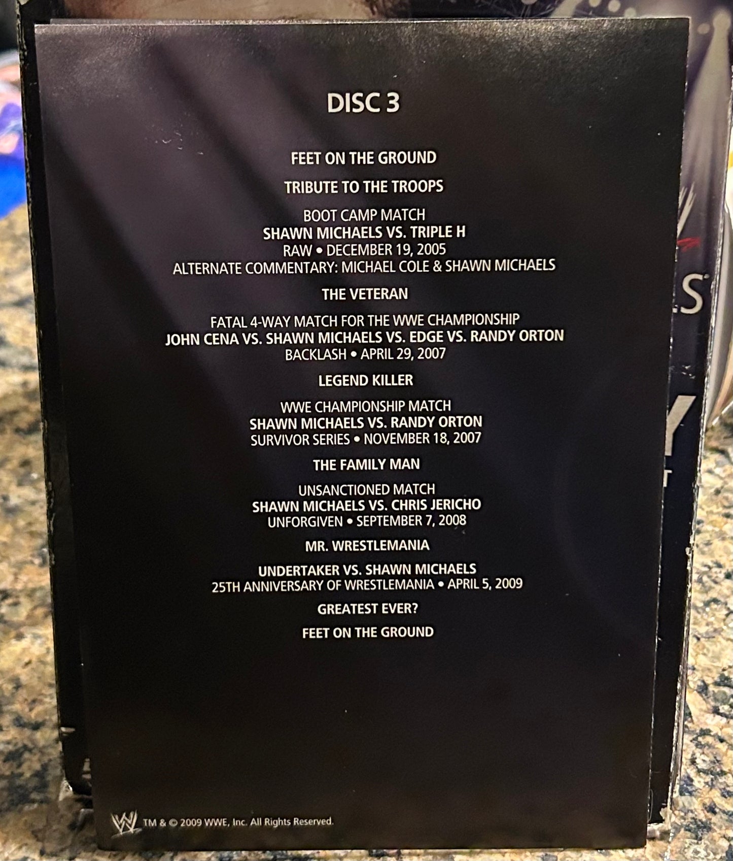 * “WWE Shawn Michaels, My Journey”DVD (3-Disc set)