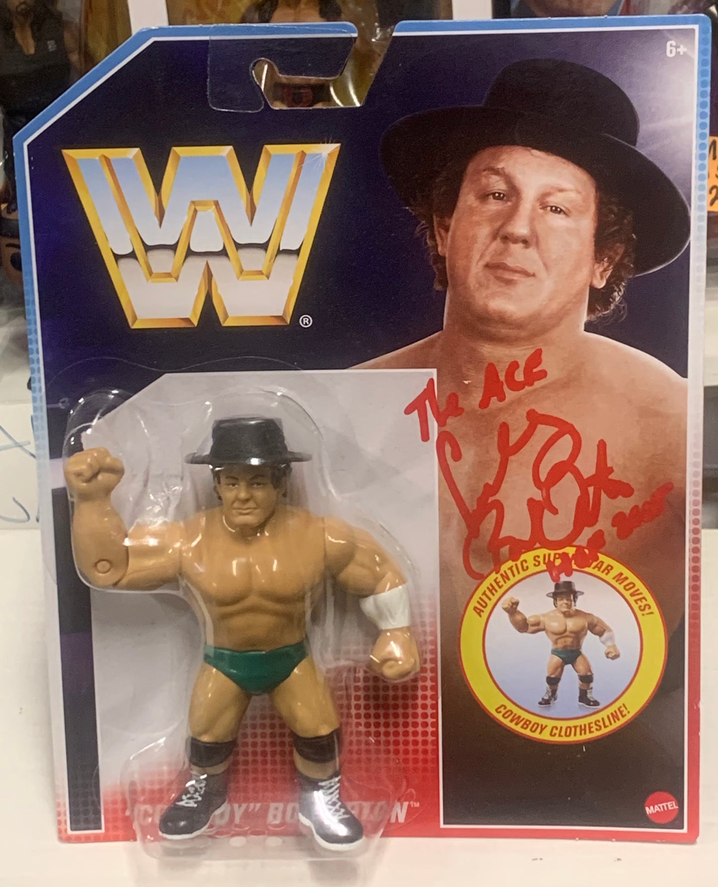 Cowboy Bob Orton SIGNED WWE Mattel Retro Action Figure COA