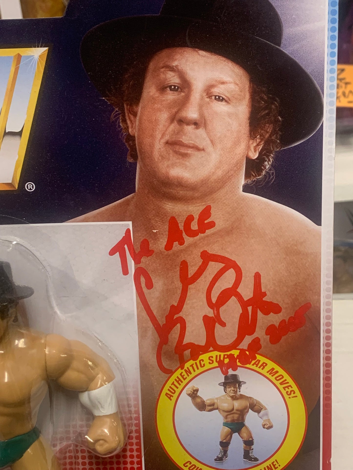 Cowboy Bob Orton SIGNED WWE Mattel Retro Action Figure COA