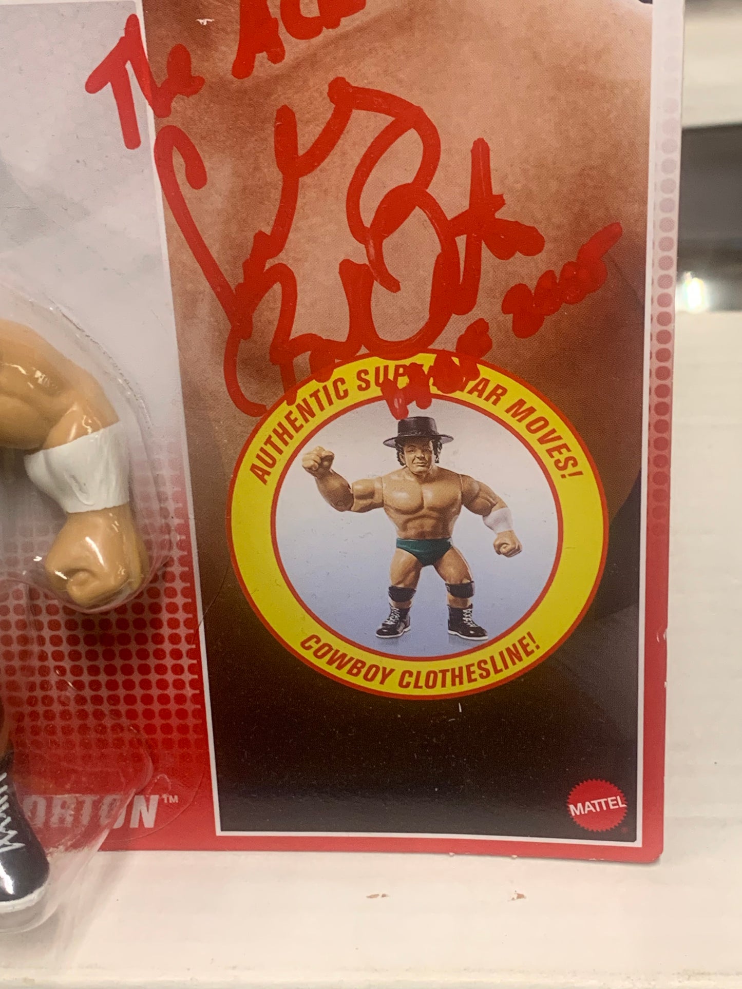 Cowboy Bob Orton SIGNED WWE Mattel Retro Action Figure COA