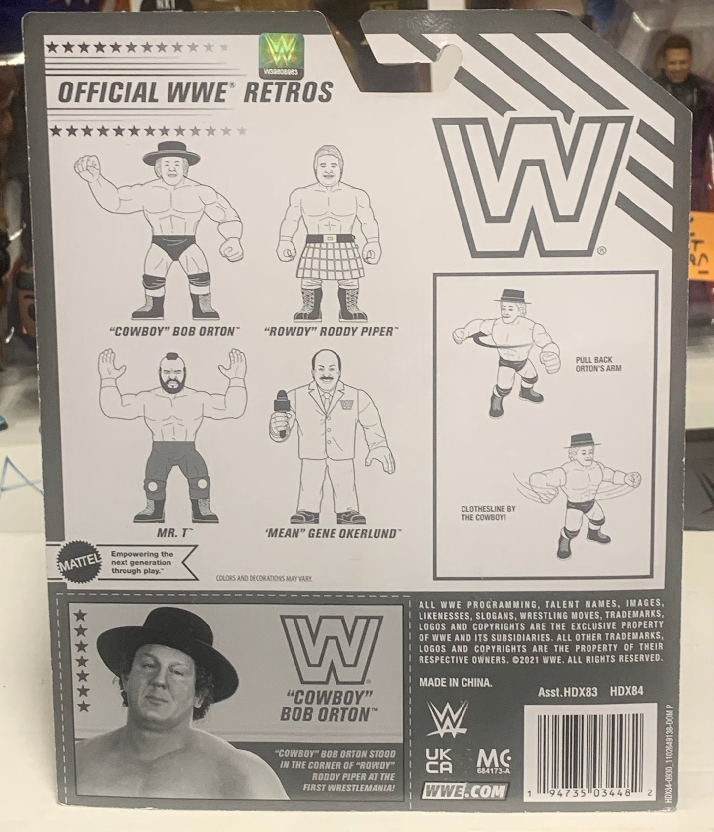 Cowboy Bob Orton SIGNED WWE Mattel Retro Action Figure COA