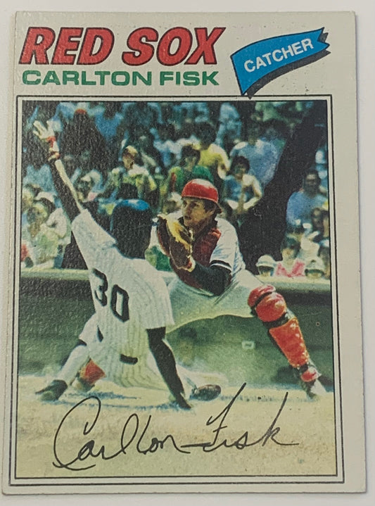 Carlton Fisk 1977 Topps Baseball Card RED SOX V2