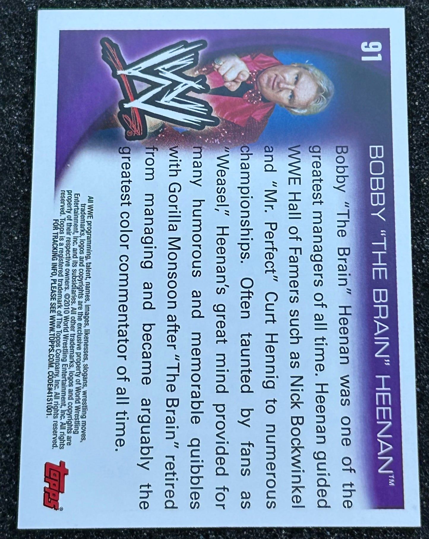 * Bobby “The Brain” Heenan WWE 2010 Topps Card