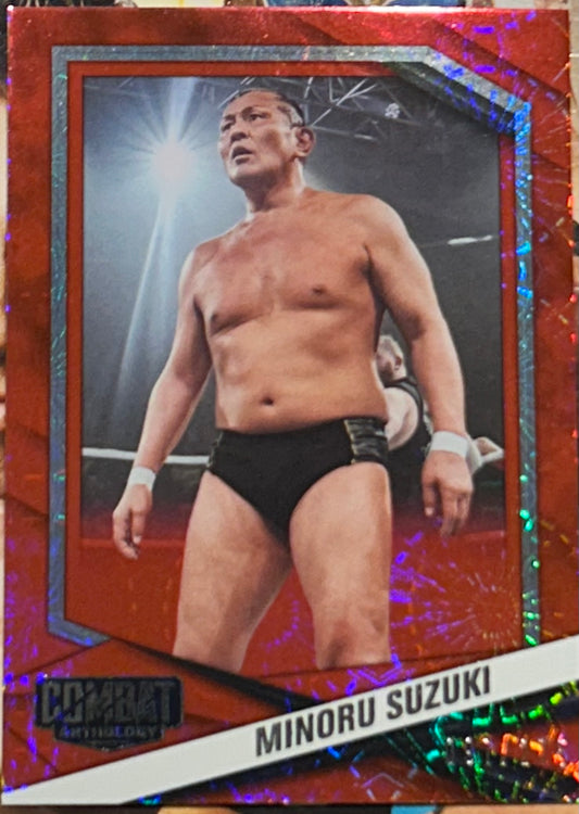 * Minoru Suzuki 2025 Panini Combat Anthology RED FIREWORKS Card #97/275
