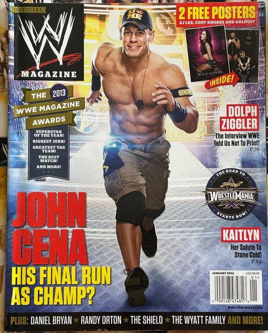 * WWE Magazine January 2014 (2 Free Posters, AJ Lee, Cody & Goldust)