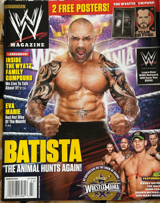 * WWE Magazine March 2014 (2 Posters Inside, The Wyatts, CM Punk)