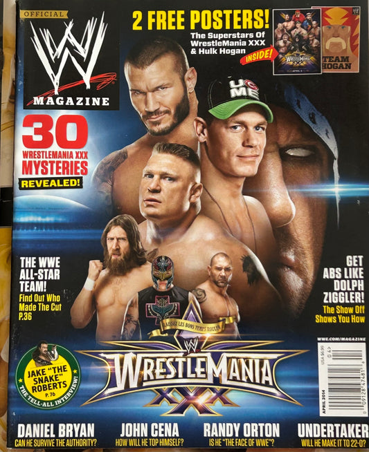 * WWE Magazine April 2014 (2 Posters Inside, Wrestlemania 30, Hulk Hogan)