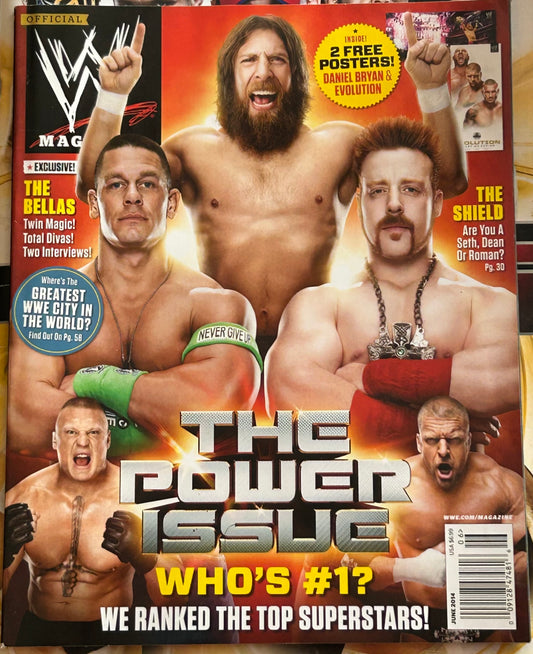 * WWE Magazine June 2014 (2 Posters Inside Daniel Bryan, Evolution)