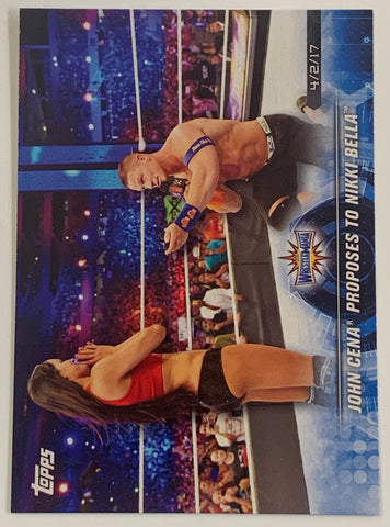 John Cena 2018 WWE Topps Wrestlemania “John Cena Proposes to Nikki Bella” Card