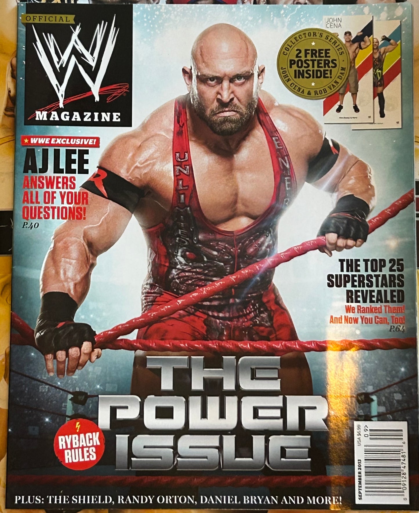 * WWE Magazine Sept 2013 (2 Posters Inside John Cena & RVD)