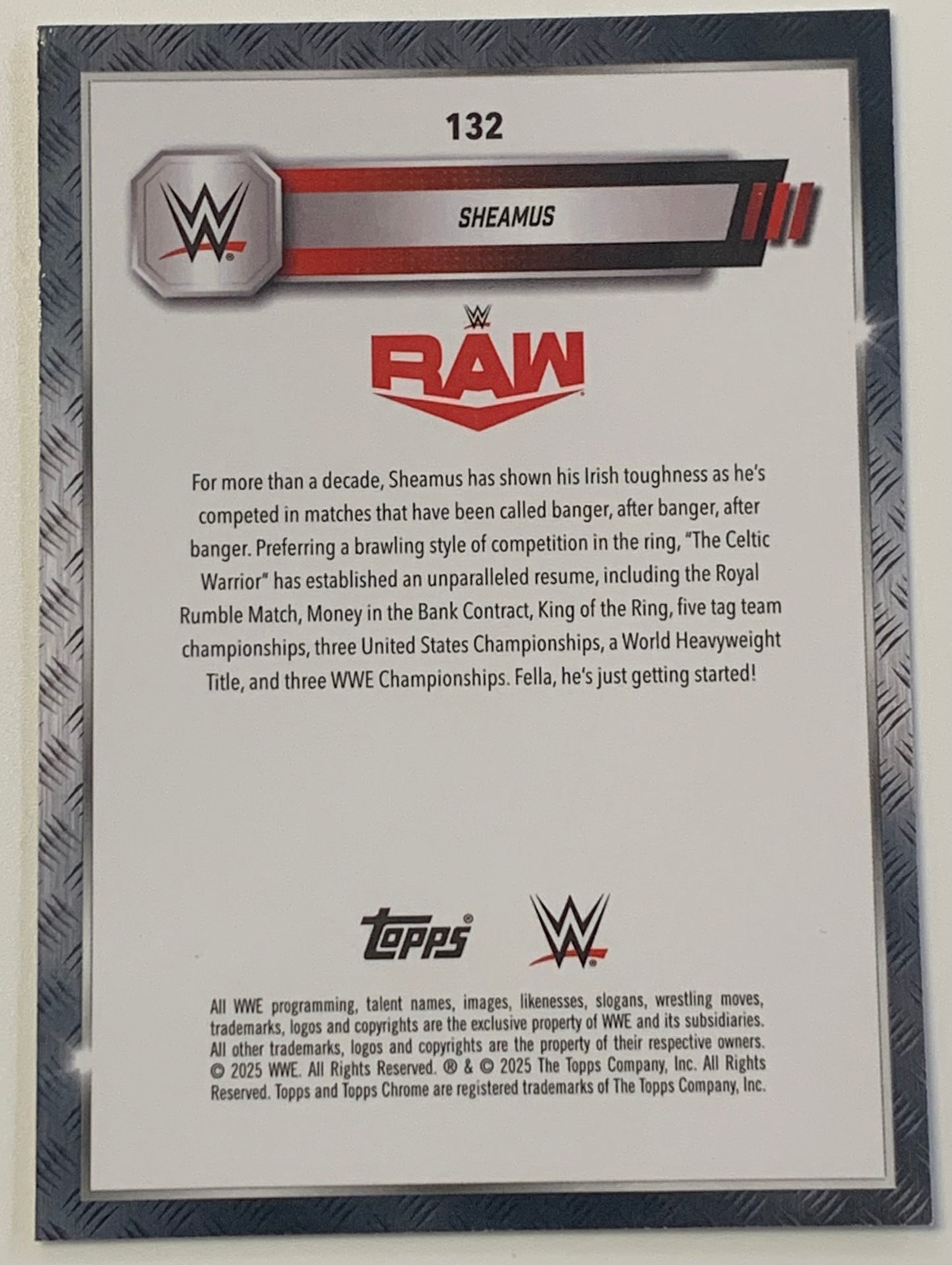 Sheamus  2025 WWE Topps Chrome Card