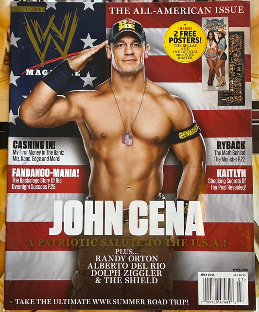 * WWE Magazine July 2013 (2 Posters Inside Bella Twins, WWE Roster)
