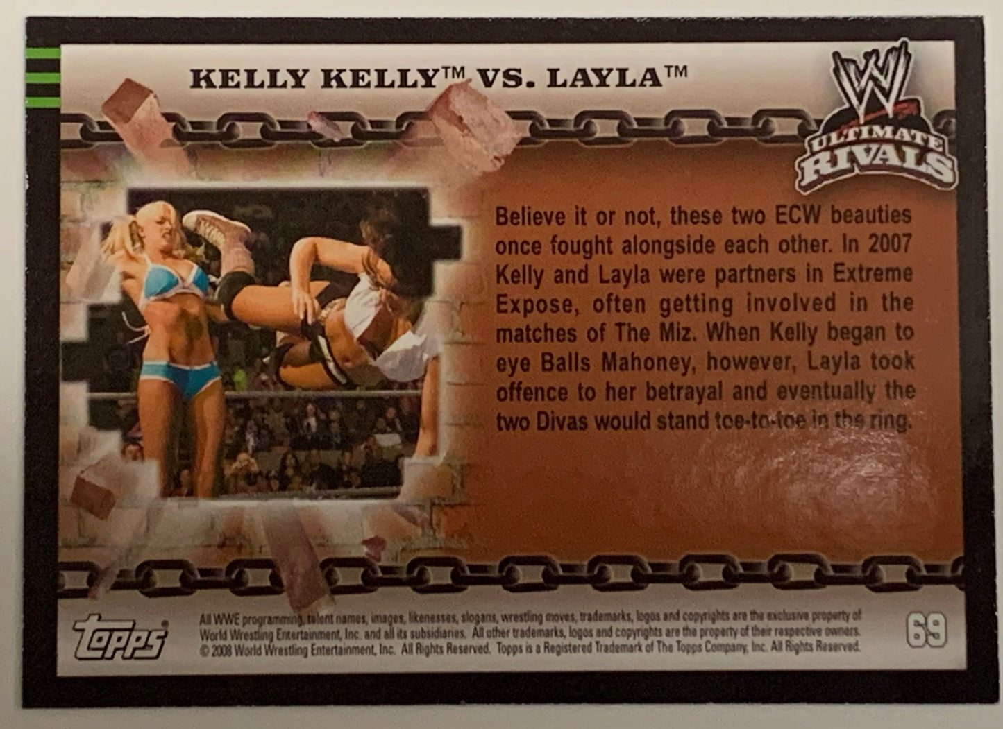 Kelly Kelly SIGNED 2008 WWE Topps “Ultimate Rivals” Card (Comes w/COA)