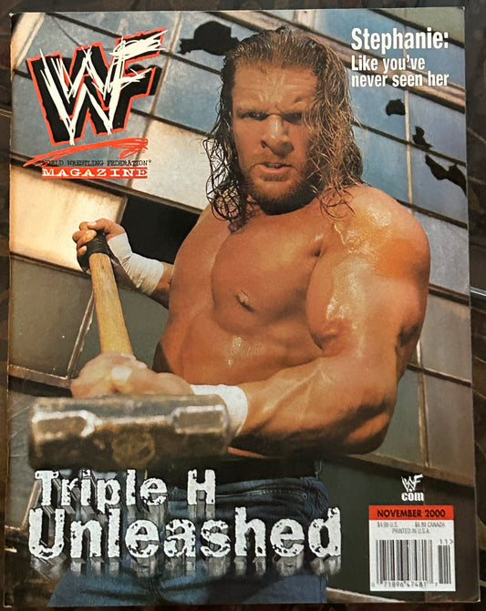 * WWE Magazine November 2000 (RED HOT Double Sided Poster of Stephanie McMahon)
