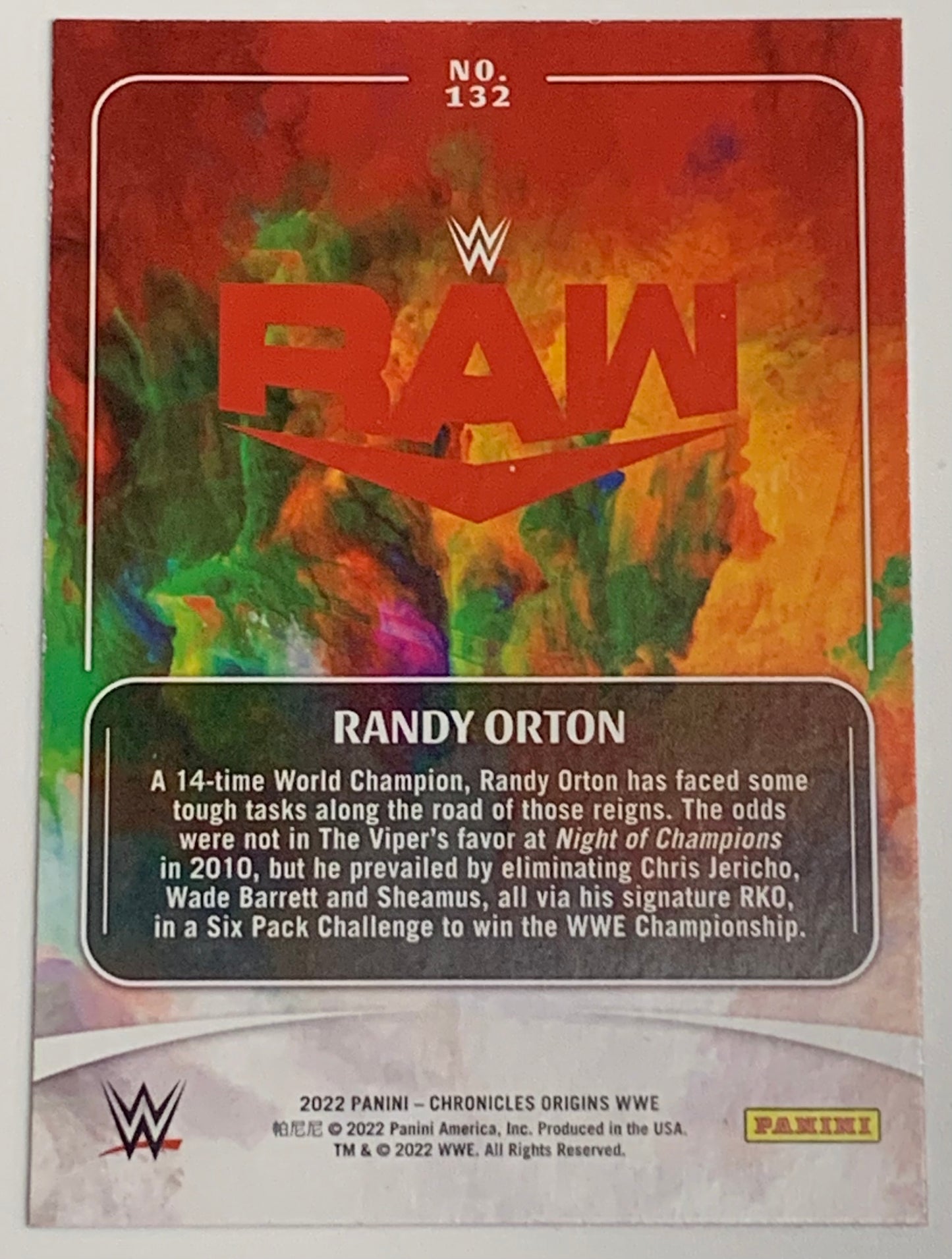 Randy Orton 2022 WWE Panini Chronicles Origins Card