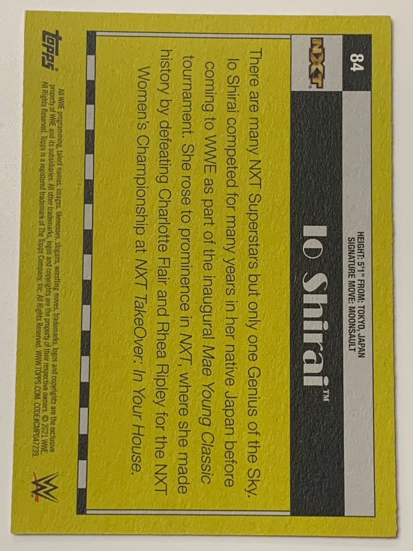 Iyo Sky 2021 WWE Topps Heritage Card