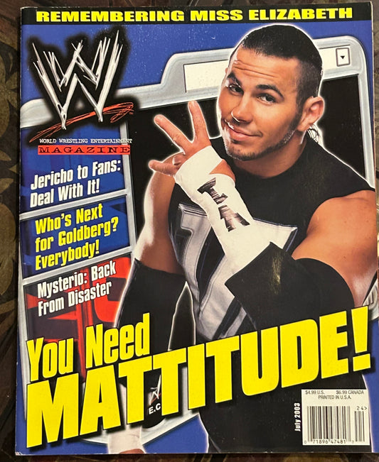 * WWE Magazine July 2003 (Double Sided Matt Hardy Poster Inside)