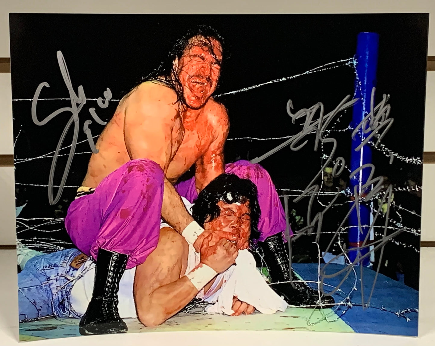 Sabu & Onita Dual Signed 8x10 Color Photo ECW FMW COA
