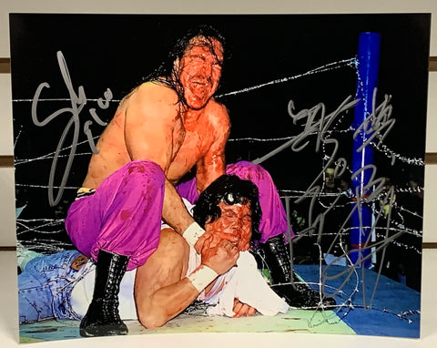 Sabu & Onita Dual Signed 8x10 Color Photo ECW FMW (Comes w/COA)