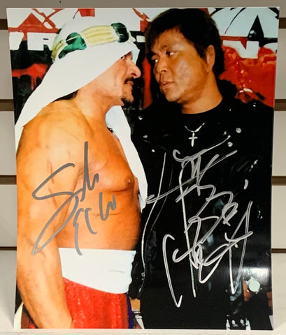 Sabu and Onita Dual Signed 8x10 Color Photo ECW FMW (Comes w/COA)