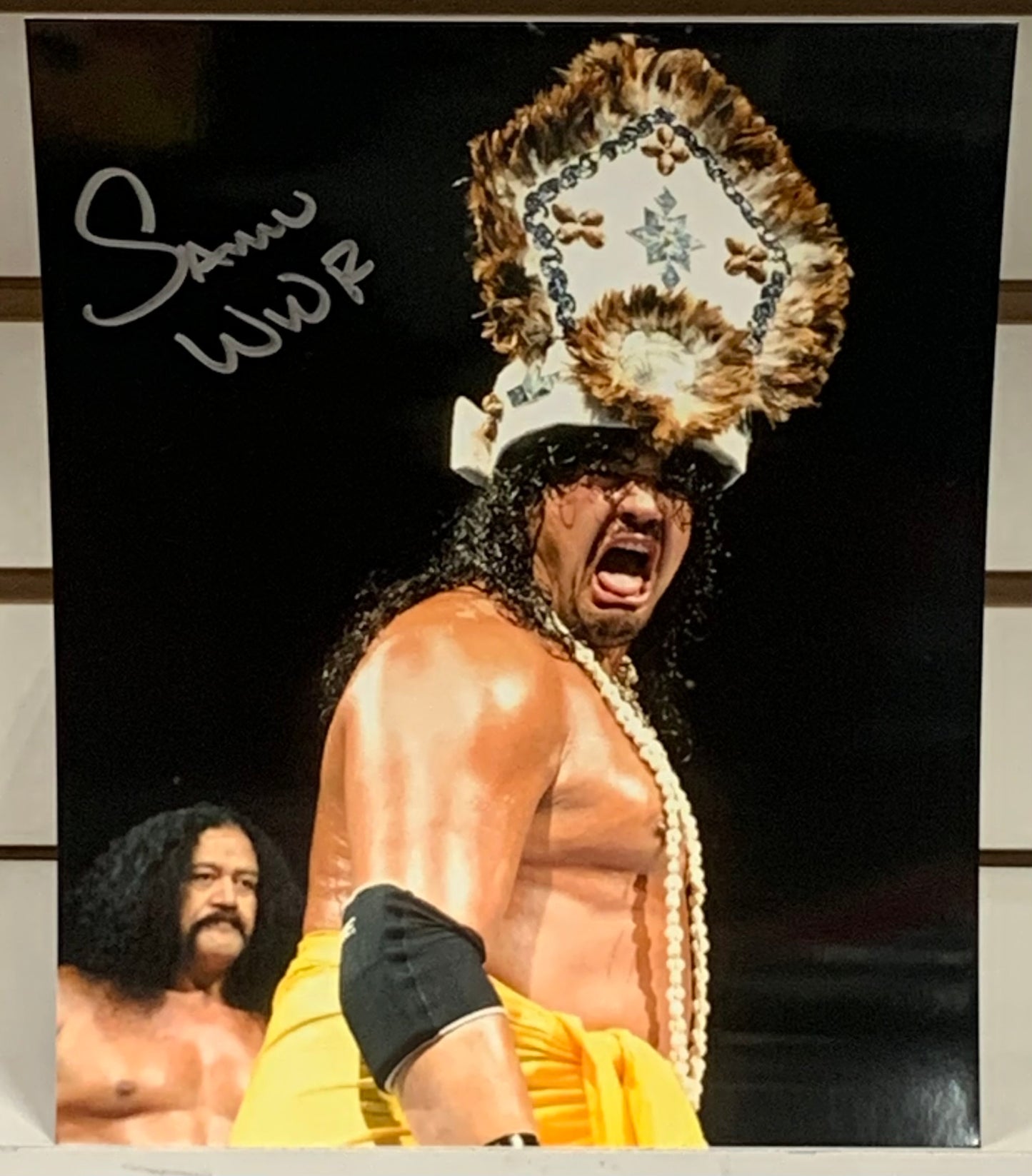 Samu Signed 8x10 Color Photo Samoans Head Shrinkers COA