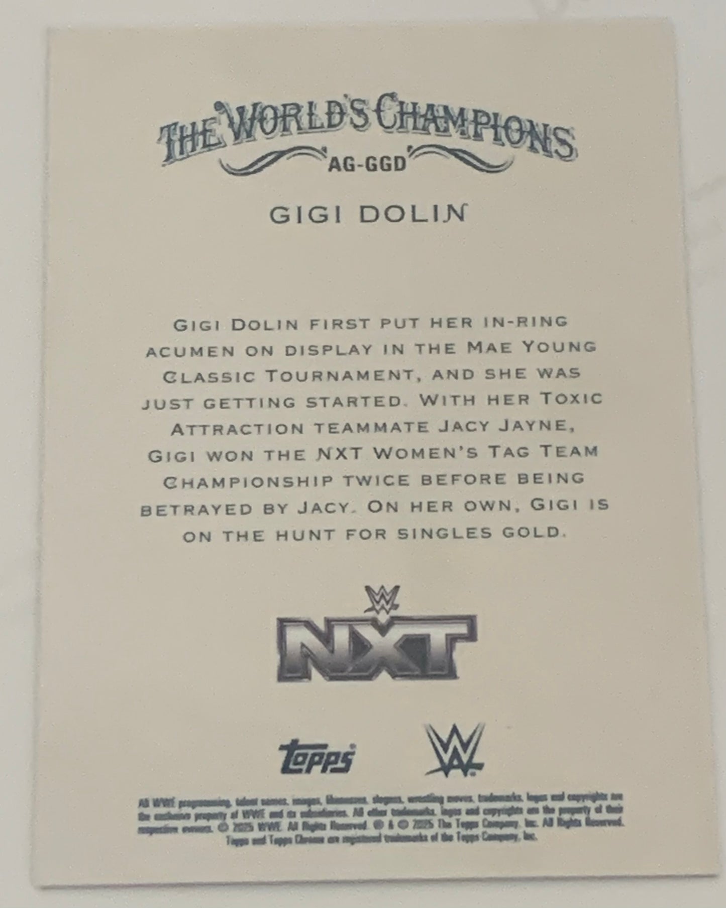 Gigi Dolin 2025 WWE Topps Chrome Allen & Ginter Card