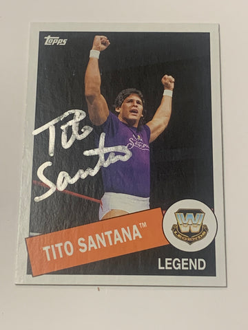 Tito Santana SIGNED 2015 WWE Topps Heritage Card (Comes w/COA)!!!