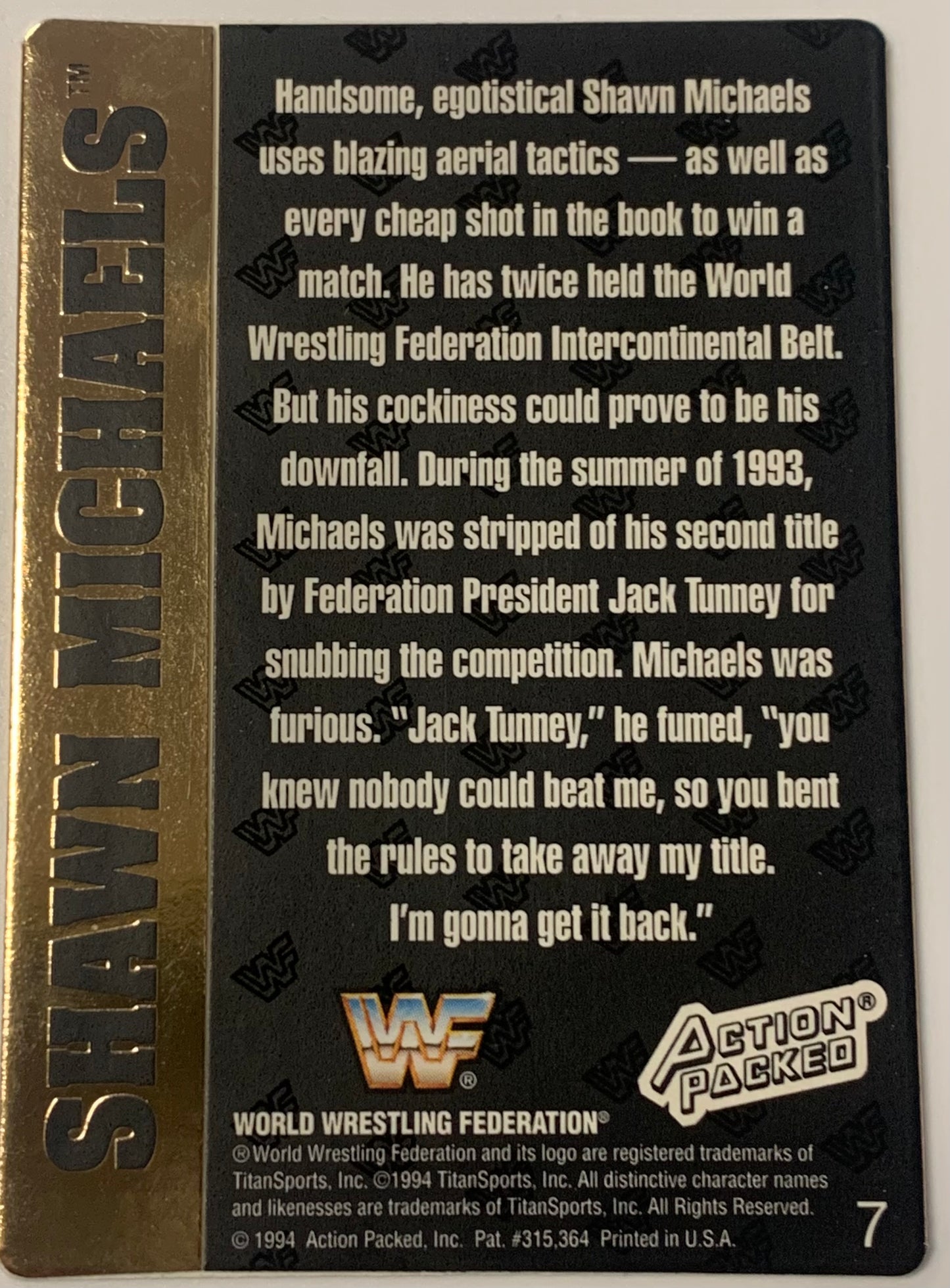 Shawn Michaels 1994 WWE Action Packed Card