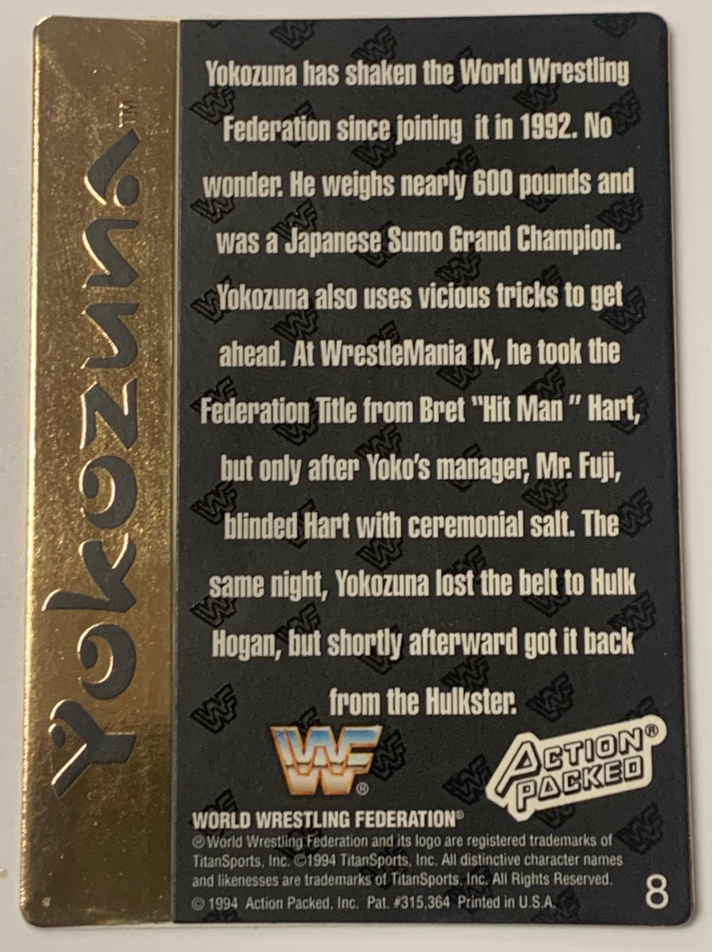 Yokozuna 1994 WWE Action Packed Card