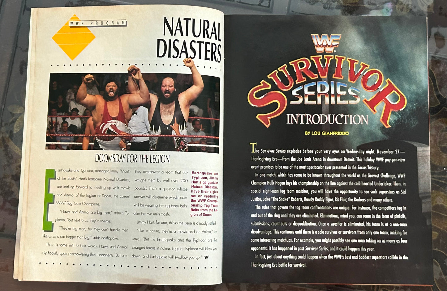 * WWE Magazine “Survivor Series 1991” Official Program (Hogan, Undertaker)