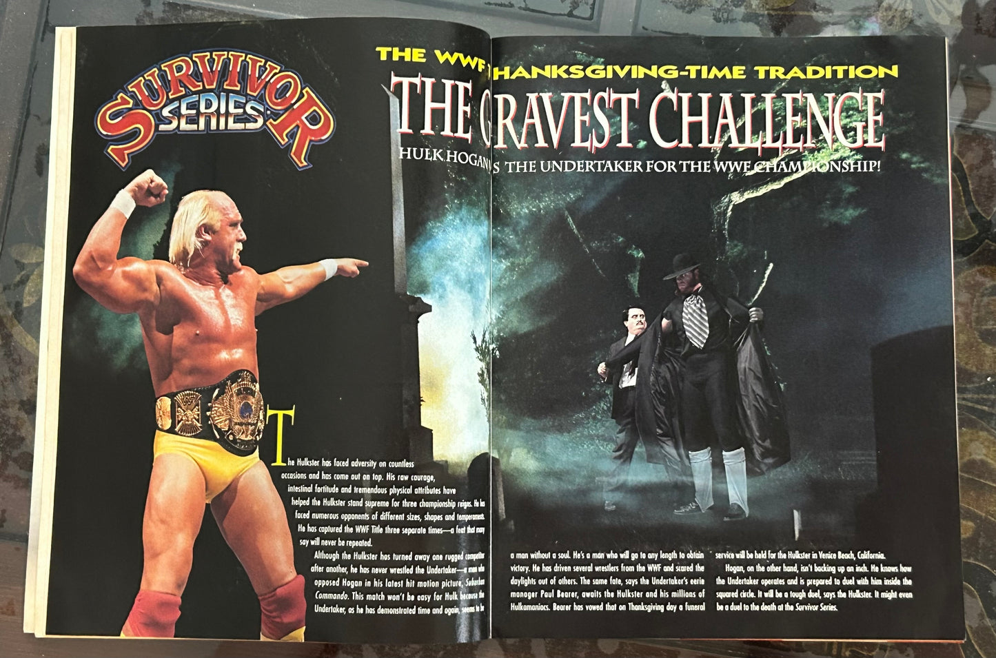 * WWE Magazine “Survivor Series 1991” Official Program (Hogan, Undertaker)
