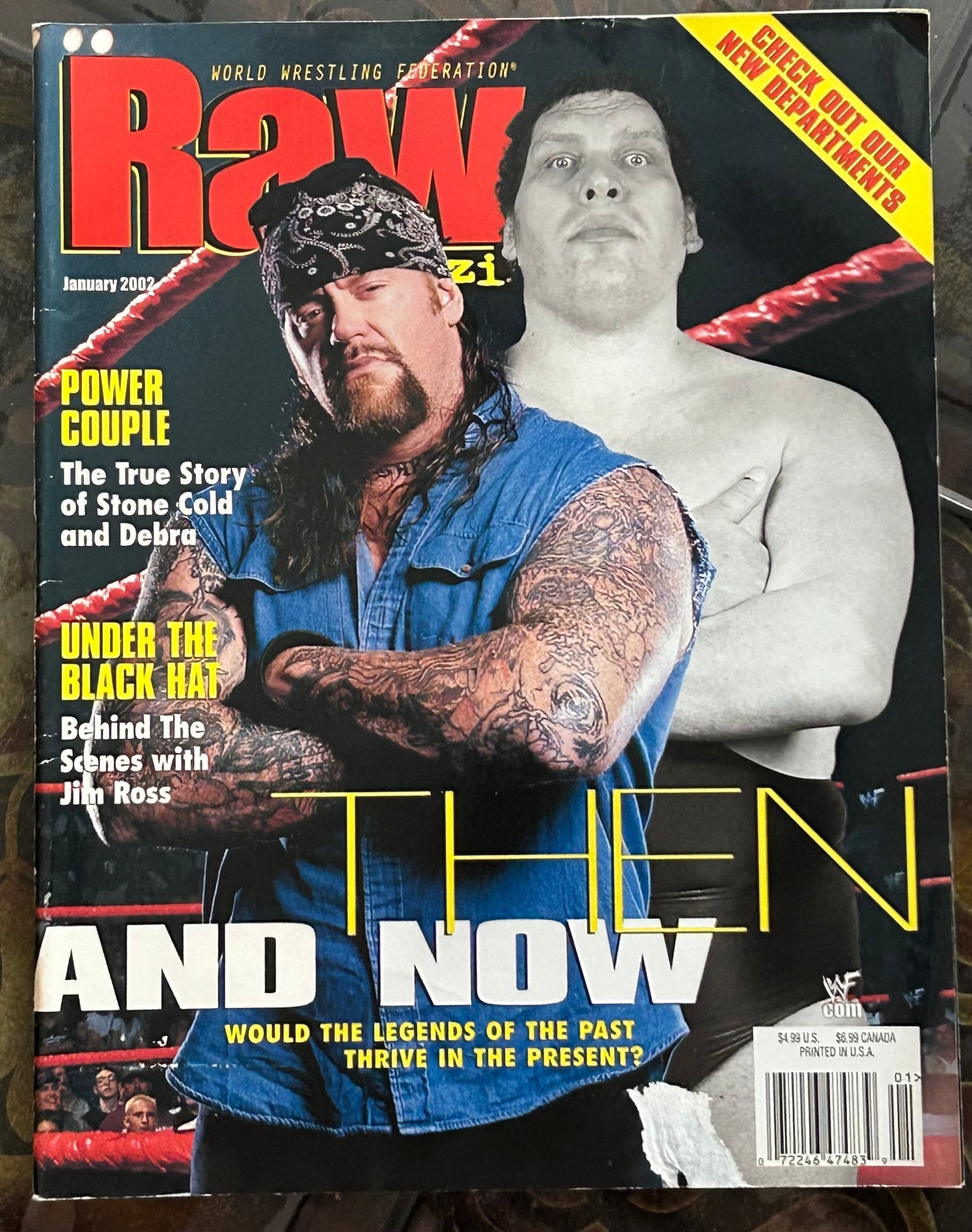 * WWE RAW Magazine January 2002 (Austin/Debra Poster Inside)