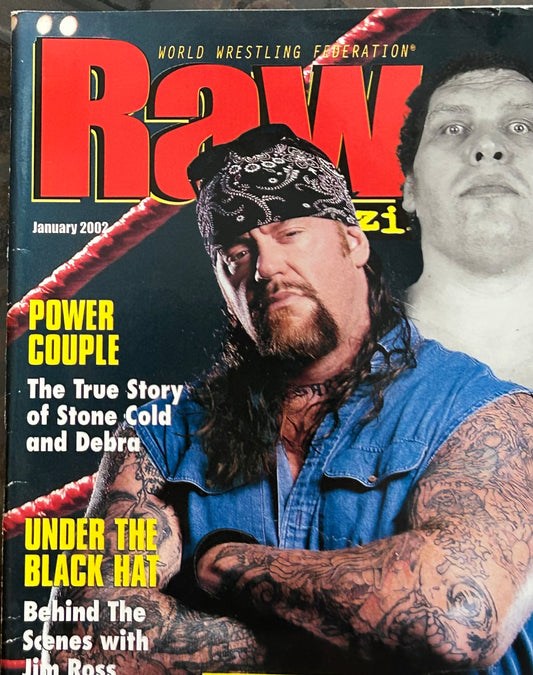 * WWE RAW Magazine January 2002 (Austin/Debra Poster Inside)