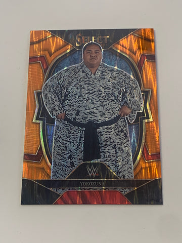 Yokozuna 2023 WWE Mattel Select “Orange Flash Prizm” Refractor Card!!!