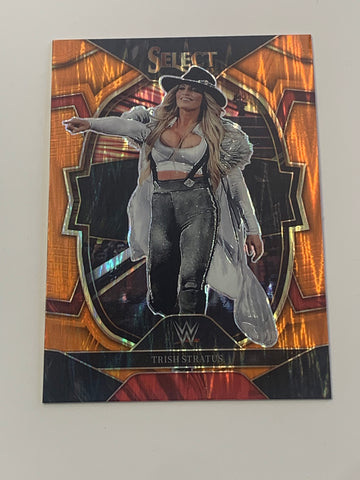 Trish Stratus 2023 WWE Mattel Select “Orange Flash Prizm” Refractor Card!!!