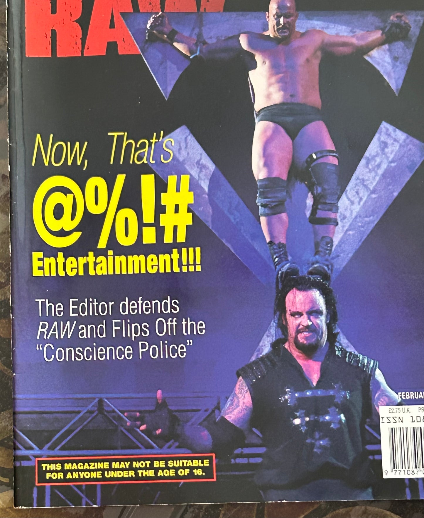 * WWE RAW Magazine Feb 1999 (Red Hot Double Sided DEBRA Poster Inside)