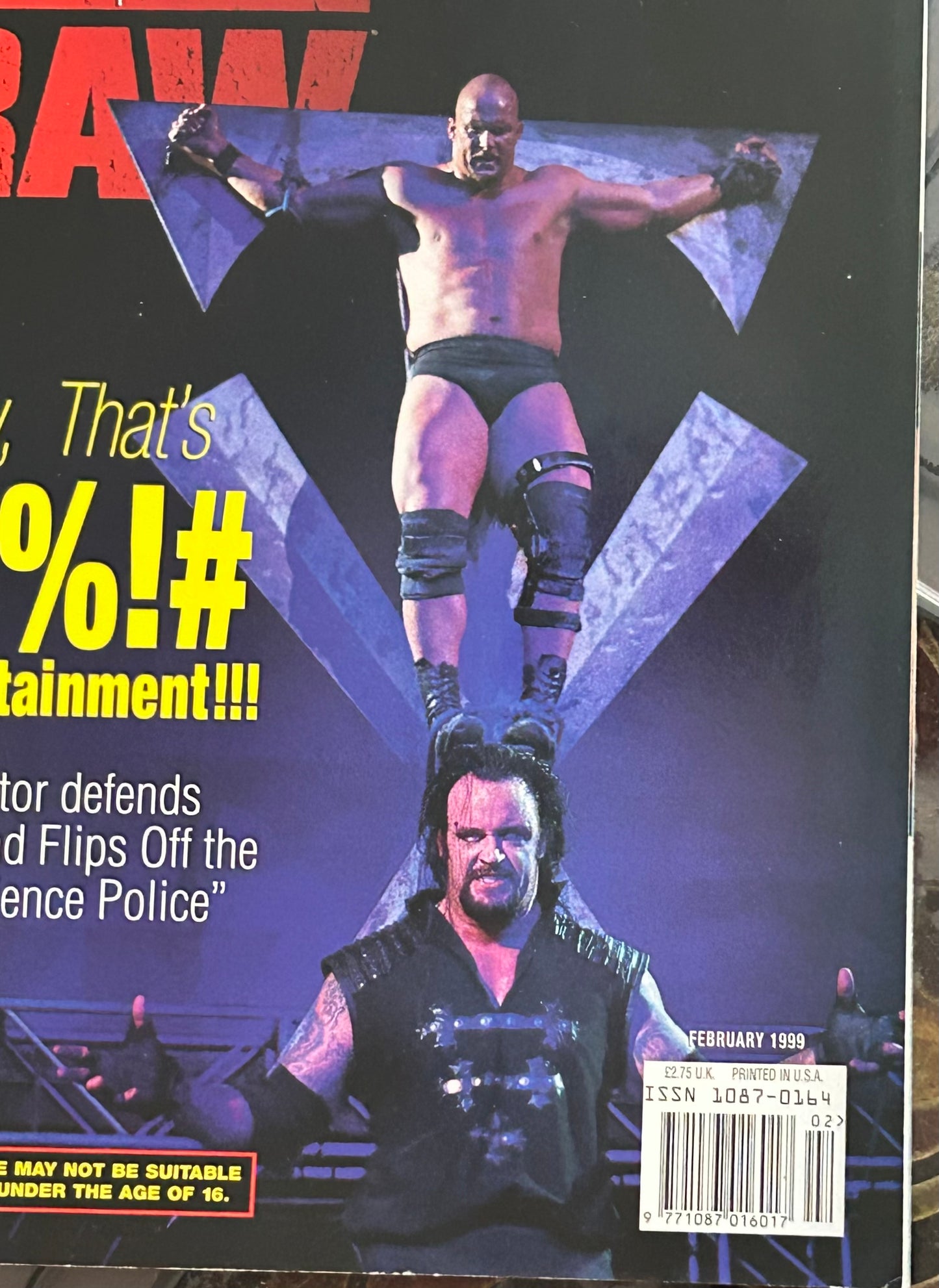 * WWE RAW Magazine Feb 1999 (Red Hot Double Sided DEBRA Poster Inside)