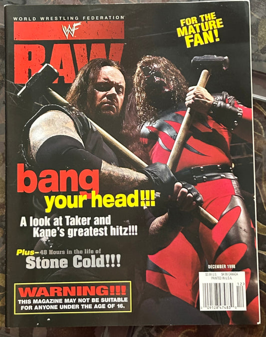 * WWE RAW Magazine Dec 1998 (Red Hot Double Sided Terri Runnels Poster Inside)