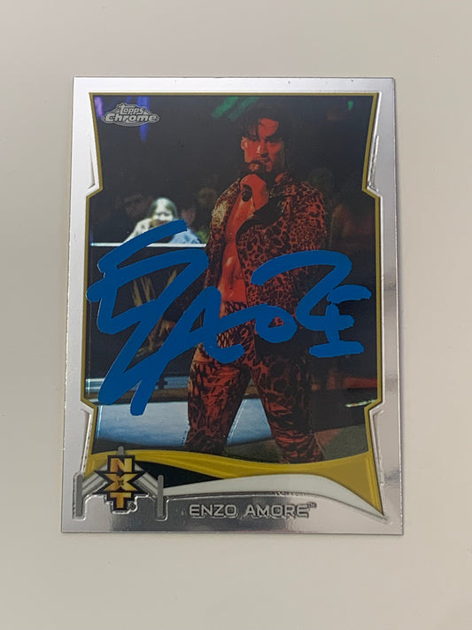Enzo Amore 2014 WWE Topps Chrome Rookie SIGNED COA