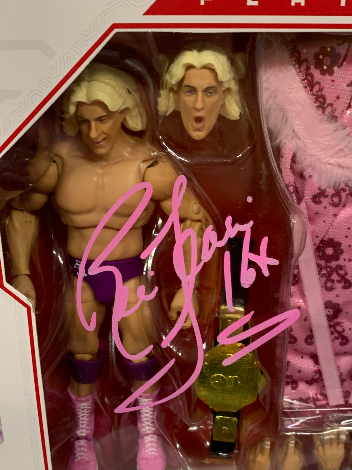 Ric Flair Signed & Inscribed WWE Ultimate Edition Figure ( JSA COA. Plus Pic of him Signing)