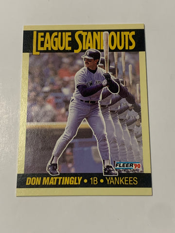 Don Mattingly 1990 Fleer “League Standouts” Card New York Yankees