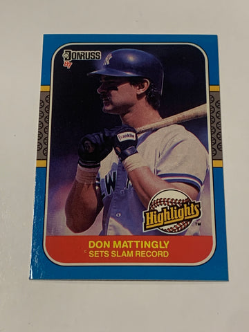 Don Mattingly 1987 Donruss Highlights Card New York Yankees